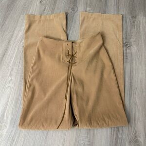Star City Camel Lace-Up Trousers